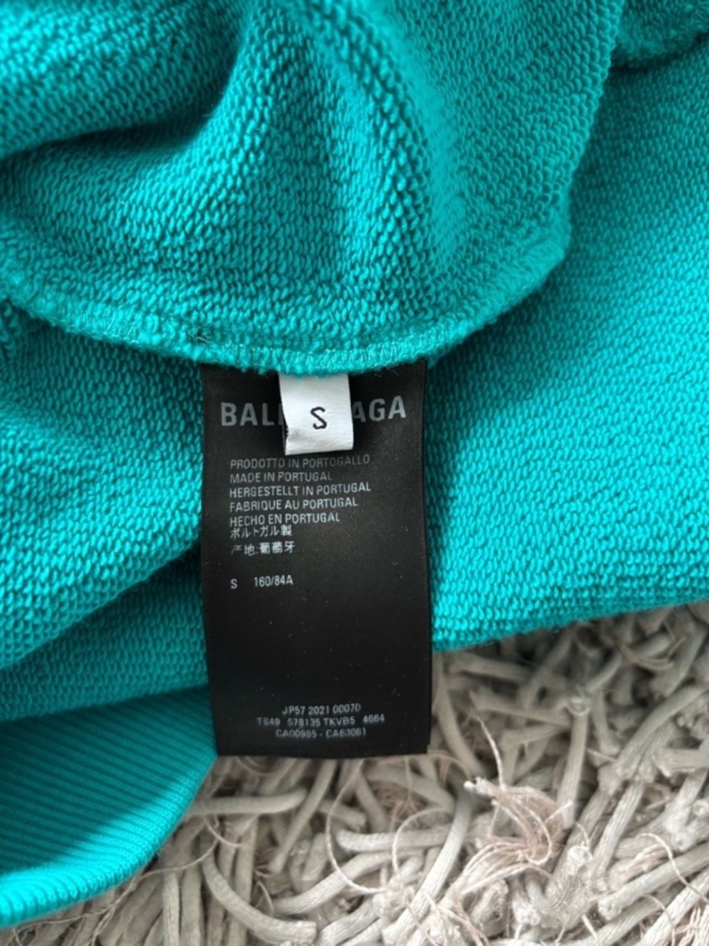 Balenciaga Hoodie Embroidered Logo Hooded Sweatshirt Aqua BB CORP❤️ - Picture 9 of 11